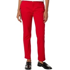 Tommy Hilfiger Women Hampton Chino Preppy Nautical Holiday Red Pants Size 12 EUC