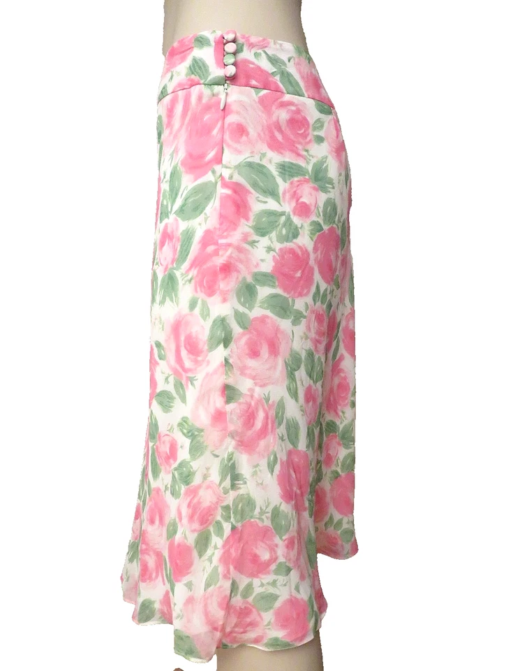 Falda De Colección Ann Taylor Capas Seda Negocios Informal Fiesta Floral Trabajo Talla 6 Nueva Foto 2 de 4