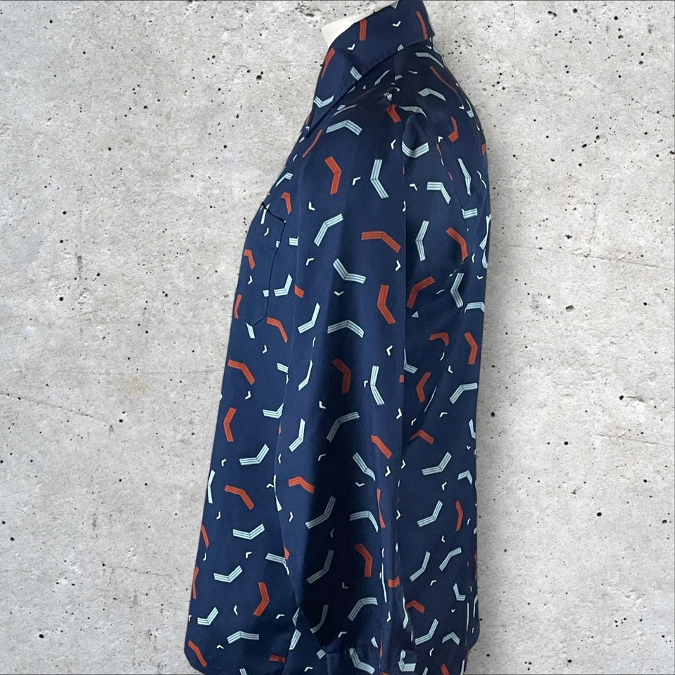 Винтажная мужская рубашка большой кинжал 70-х рокабилли клуб рейв на пуговицах F105 - Изображение 4 из 4