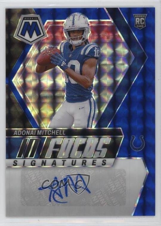 2024 Panini Mosaic Blue Prizm 47/99 Adonai Mitchell #IF-AML Rookie Auto RC dq2