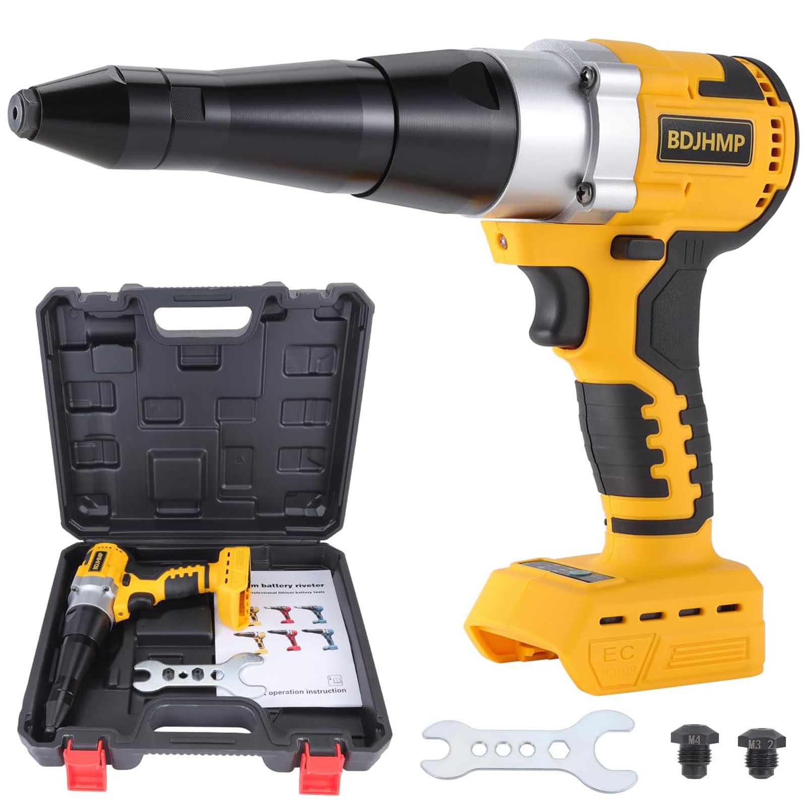 Brushless Cordless Rivet Gun Tool 1/8" 5/32" 3/16" For Dewalt 20V Battery