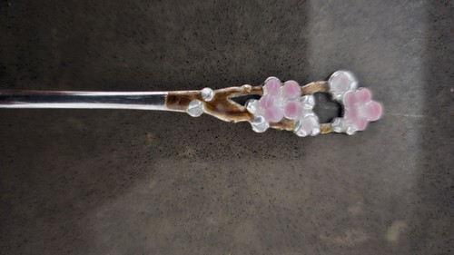 STERLING & ENAMEL Japanese Cherry Blossom SOUVENIR Spoon