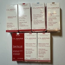 Clarins Various Trial Sizes Eye, Night, Flash Peel, Bright Plus, And More!