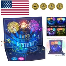 3D Pop Up Birthday Cards, Musical LED Lights Birthday Cards, Greeting Cards, ...
