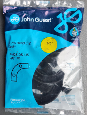 (200 Pcs) John Guest Flow Bend Clip 3/8, PM2610S-US