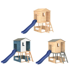 Spielturm Rutsche Spielhaus Kletterturm Stelzenhaus Sandkasten Massivholz Tanne