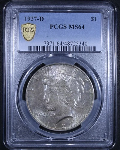 1927-D Peace Dollar - $1 PCGS MS64 - PCGS Gold Shield