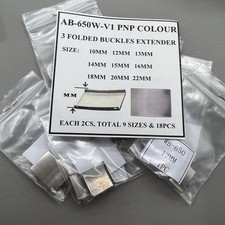 2 Sets/Pack 18PCS 9 Sizes 3 Folded Watch Strap Bracelet Buckles Silver Extender