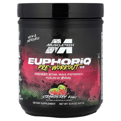EuphoriQ  Pre-Workout V2, Strawberry Kiwi, 15.41 oz (437 g)