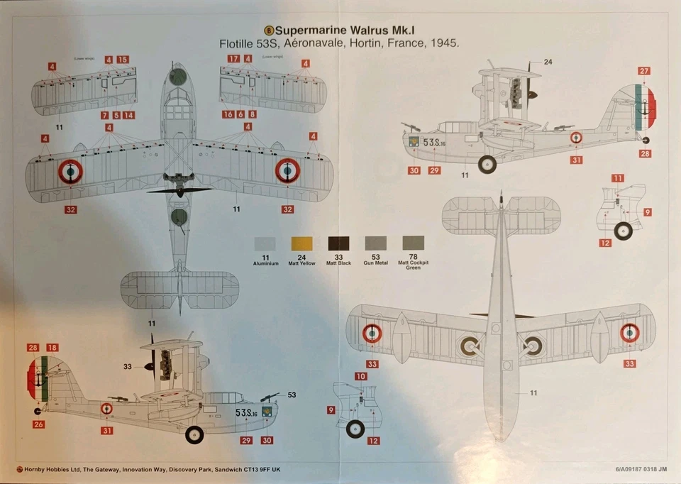 WALRUS MK.1 ( DÉCO FRANÇAISE) : AIRFIX 1/48 + MASK - Photo 3/4