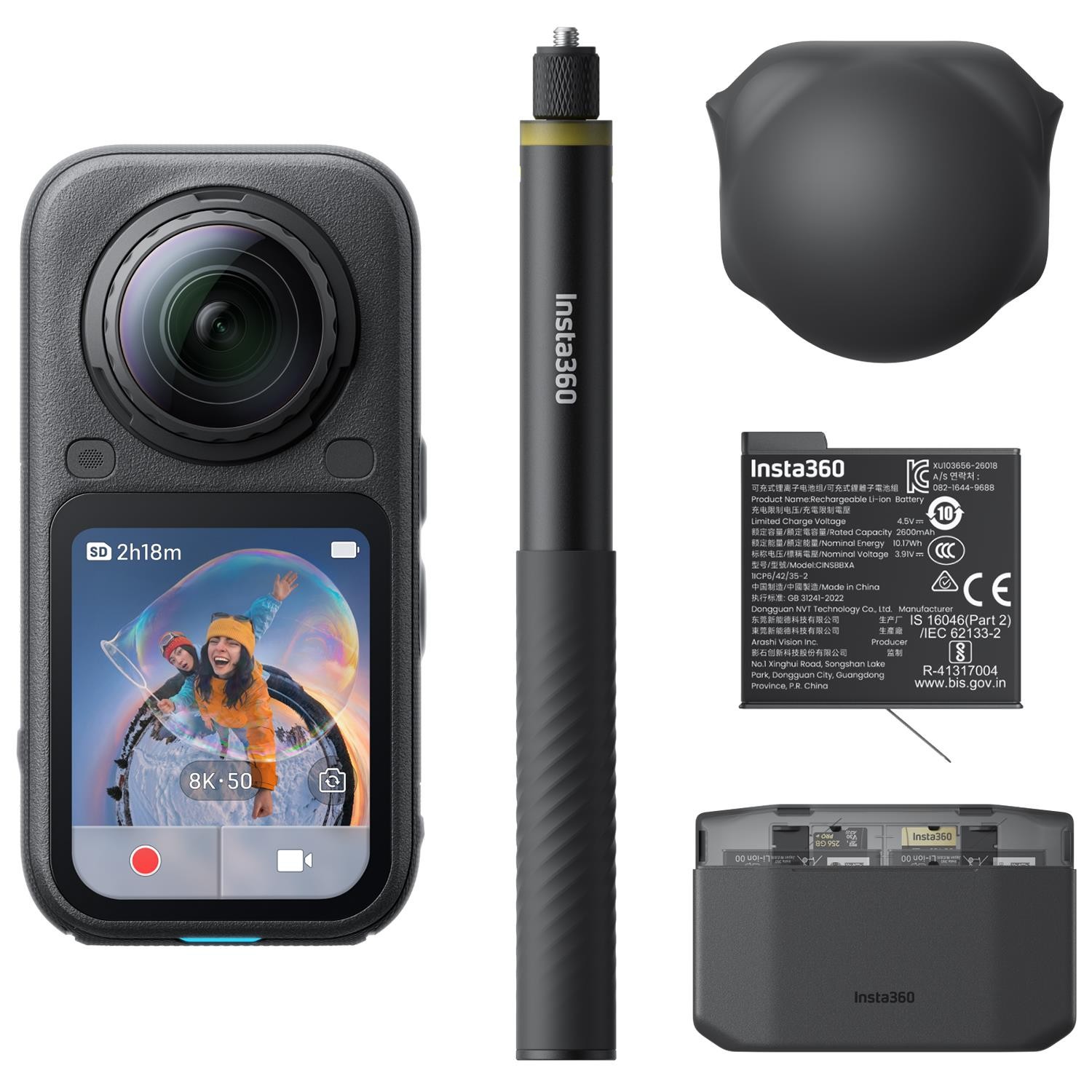 Insta360 X6 Essentials Bundle – 8K 360° Action Camera, Dual 1/1.1" Sensors, Extra Battery, Charging Case & Invisible Selfie Stick, Midnight Black - Image 12