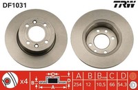2X TRW DF1031 Bremsscheibe FüR Renault