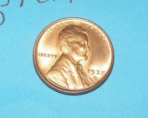 1937 D    LINCOLN WHEAT CENT   CHOICE  RED UNCIRCULATED  #1