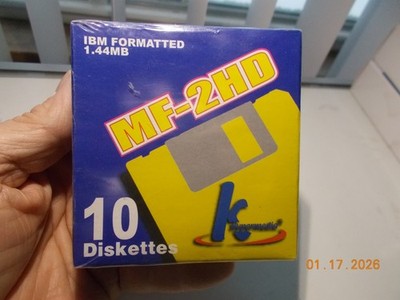 New in Sealed Package of 10 KHypermedia MF-2HD IBM Formatted Diskettes