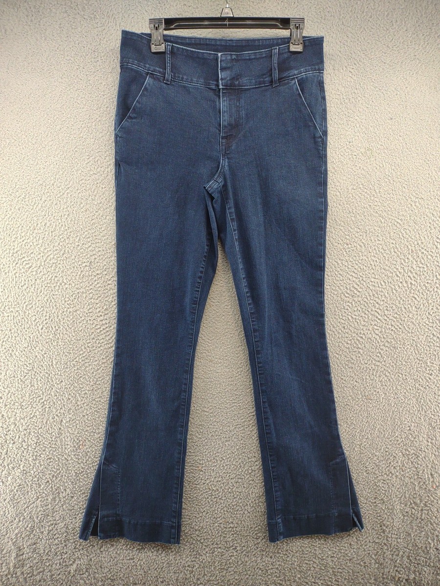 Maurices Women's Mid Rise Dark Wash Ankle Slit Jeans Size Long