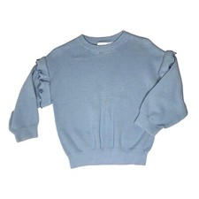 Zara Blue Ruffle Sleeve Crewneck Sweater Size 2-3yrs