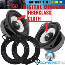 pk DD AUDIO D-FR 2.75" CAR DASH SPEAKERS MIDRANGE TWEETERS + 3.5" METAL BRACKETS