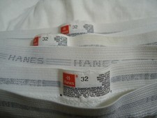 NOS Vtg Hanes 100 Cotton Tighty White Briefs sz 32 Oldstock US Materials