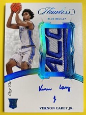 2020 FLAWLESS COLLEGIATE VERNON CAREY ACC CONFERENCE PATCH AUTO Platinum 1/1 RC