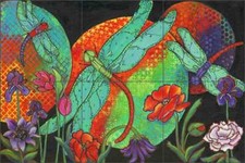 Dragonfly Tile Backsplash Debbie McCulley Art Mural POV-DM001