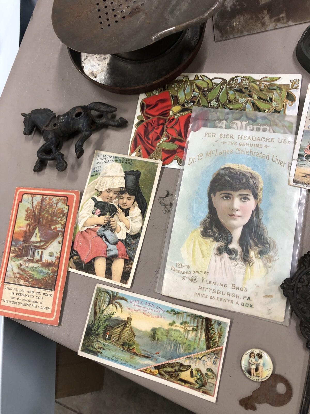 Huge Vintage Lot. Pins. Antique Car Vases ? As Old As 1871. Veery Cool