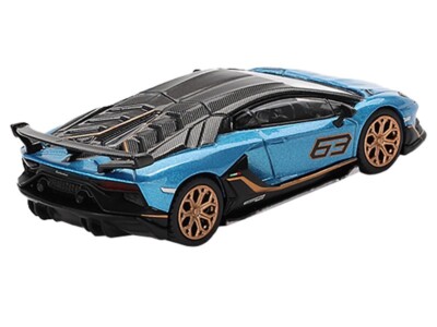 Mini GT Chase Lamborghini Aventador SVJ 63 Blu Aegir Blue 1/64