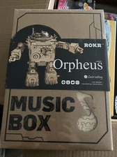 Orpheus Steampunk Robot Music Box 3D Wooden Puzzle AM601 Laser Cut Rokr