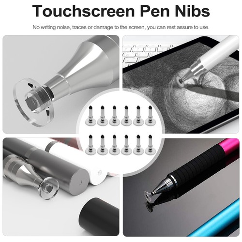 12 Pcs Stylus Touchscreen Pen Refill Tips Replaceable Travel Replacement Disc - Photo 3 sur 12