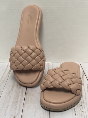 Seychelles Bellissima Nude Puffy Woven Slide Sandals Women’s 8 ~ MINT