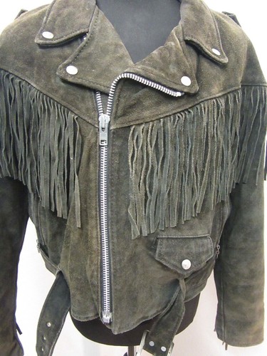 RARE VINTAGE SCHOTT PERFECTO FRINGED LEATHER MOTORCYCLE JACKET SIZE 46 OR XL - Picture 14 of 19