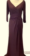 La Femme Dark Garnet Ruched Bodice Sheath Gown Size 6 Orig $389