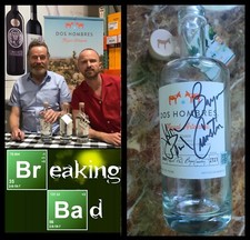 (EMPTY) Aaron Paul/Bryan Cranston Dos Hombres signed bottle Breaking Bad #2727