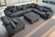 5pc. Reversible Microfiber Grey Sectional Sofa Set S150D5A (Custom made option)