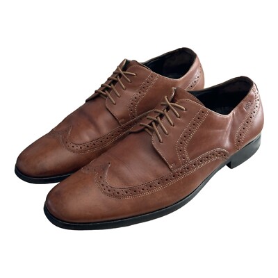hugo boss dress shoes brown Lawson Brown Cap Toe Derby Shoes