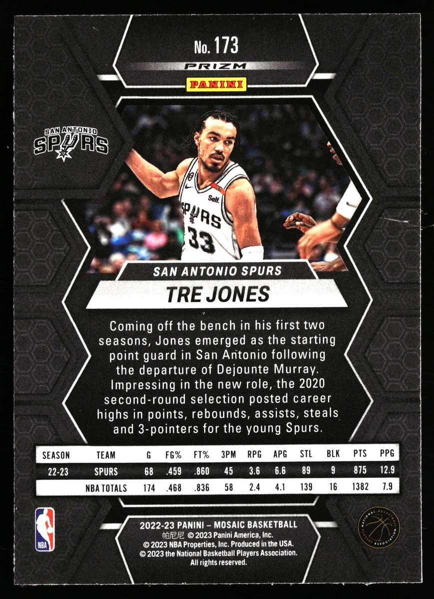 2022-23 Panini Mosaic Tre Jones Blue Reactive Prizm #173 | eBay 2022-23 Panini Mosaic Tre Jones Blue Reactive Prizm #173 | eBay
