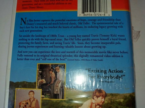 Walt Disney Old Yeller VHS New Sealed Fully Restored Edition - Picture 4 of 9