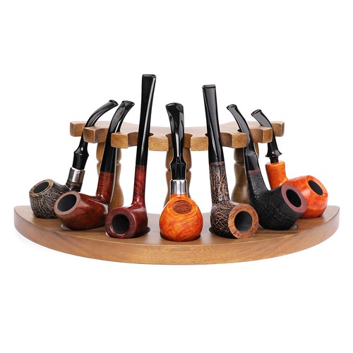 Handmade Wooden Tobacco Pipe Stand Rack fo 7 Tobacco Smoking Pipe Display Holder - Picture 11 of 11