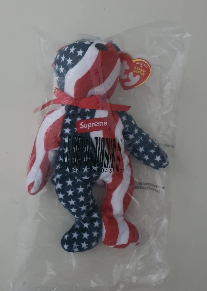 FW22 Supreme / ty Beanie Baby peluche ours drapeau américain neuf jouet non ouvert