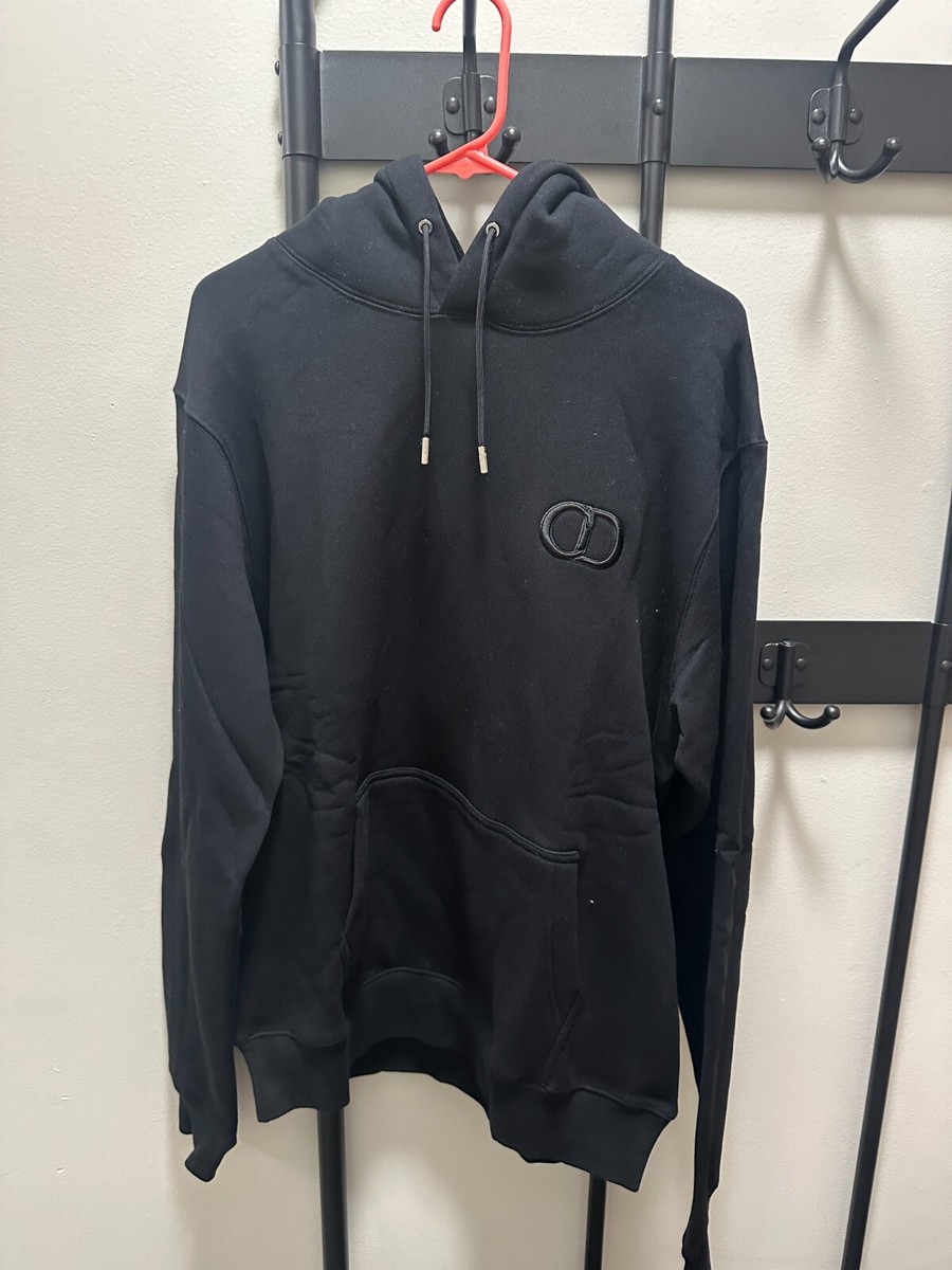 Medium Black Dior CD Logo Icon Hoodie Hooded Sweatshirt Size