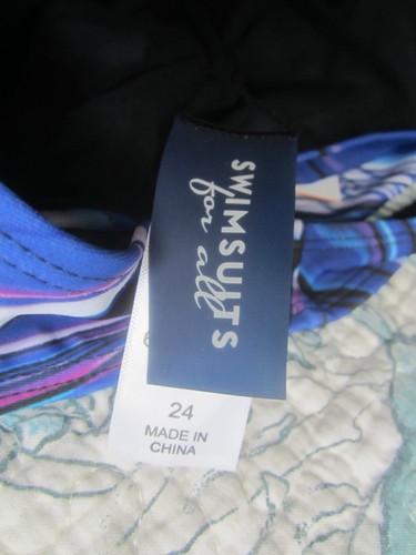 NWT Swimsuits For ALL Size 24 Swim Top Tank Cups Blue Purple Black Racerback - Picture 8 of 10