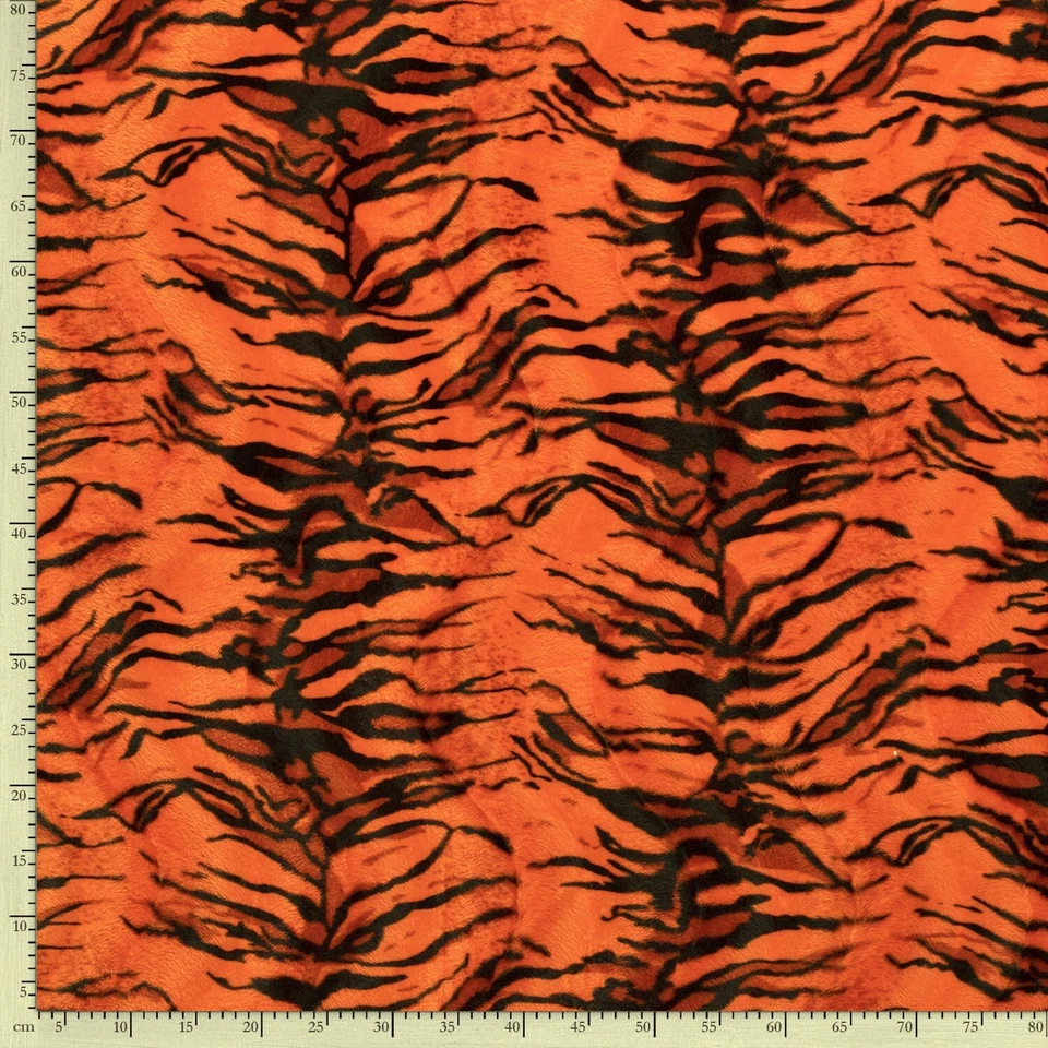 Stoff Tierfell Fellimitat Kunstfell Kurzhaar Webpelz Meterware Tiger Animalprint - Bild 3 von 4