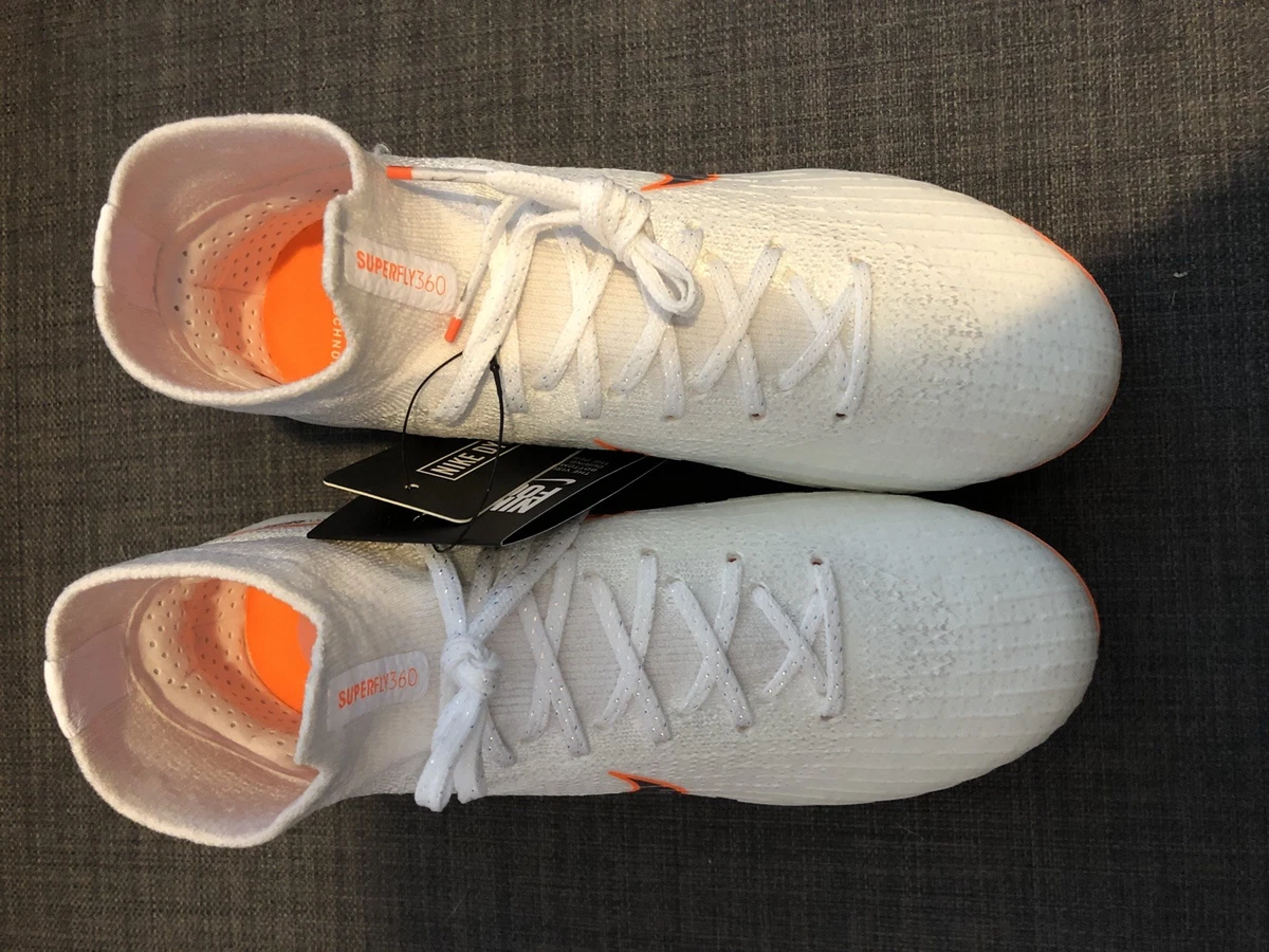 Mens Nike Superfly 6 Elite FG AH7365 107 White Metallic acc Grey New Sz 4 sample