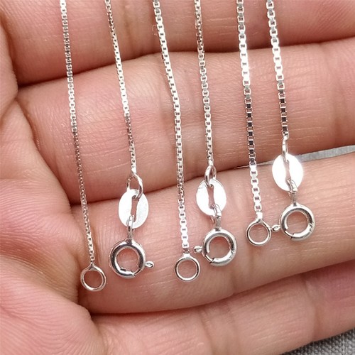 925 Sterling Silver Box Chain Necklace 