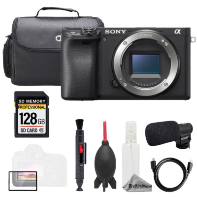Sony Alpha a6400 (Body) + Mic + 128GB + Bag+ Screen Protector- Basic Kit