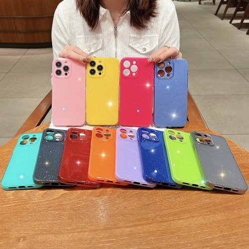 For iPhone 16 15 14 13 Pro Max Glitter Shockproof Silicone Slim Soft Case Cover - Picture 12 of 25