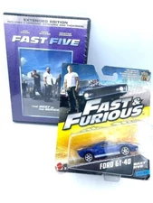 THE FAST AND THE FURIOUS- FAST FIVE- Ford Gt-40 TOY CAR & DVD SET - COLLECTIBLE