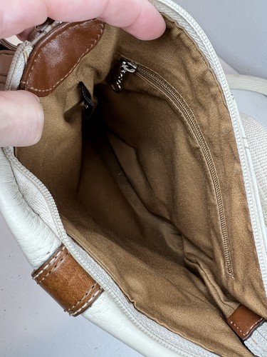 Coach Off-White Pebbled Leather Buckle Flap Closure Small Crossbody Bag Purse - Picture 18 of 24