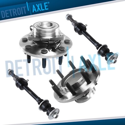 RWD Front Wheel Hub Bearings + Sway Bars for 2006-2008 Dodge Ram 1500 2500 3500