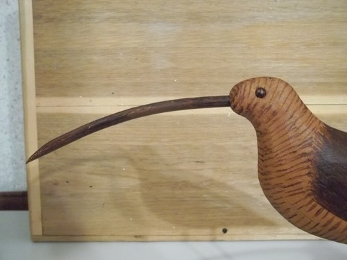 Hand Carved Antique Style New Jersey Influence Resting Curlew Shorebird Decoy - Picture 4 of 11