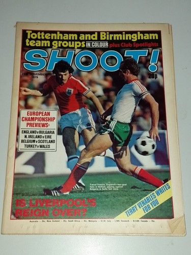 SHOOT 24th NOVEMBER 1979 BRITISH WEEKLY COMIC FOOTBALL MAGAZINE *